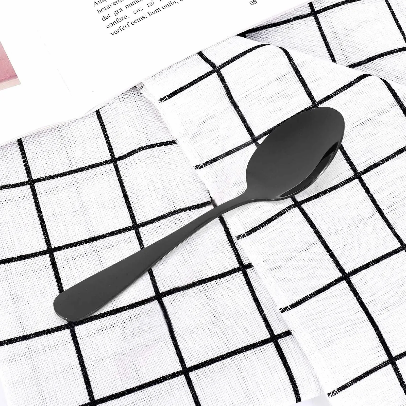 Набір з 6 міні-ложок з нержавіючої сталі для торта еспресо, фото №4