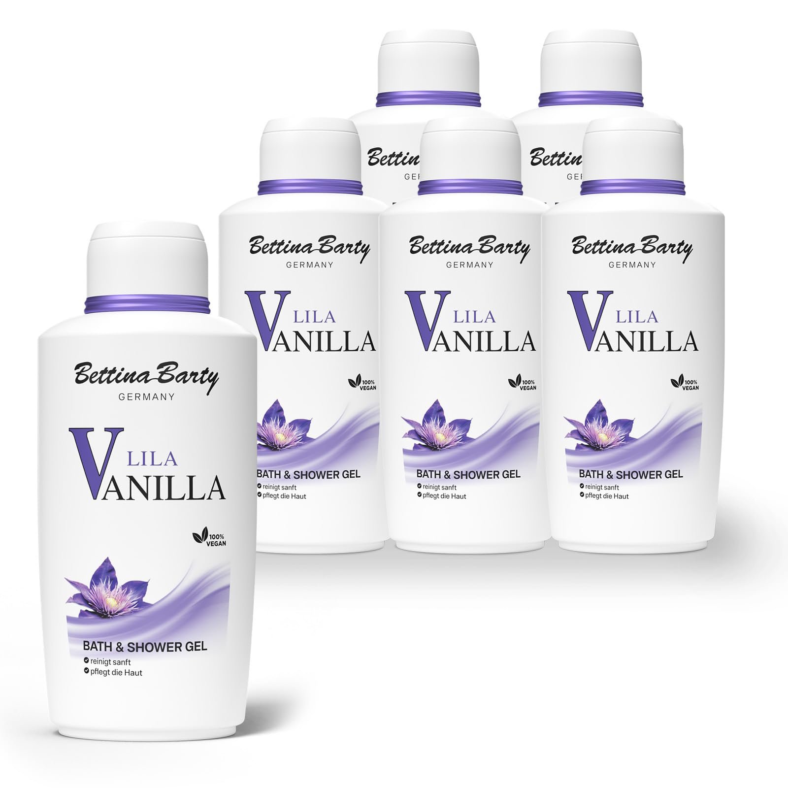 Гель для душу та ванни Bettina Barty Purple Vanilla 500 мл Упаковка 6 шт., фото №1