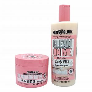 Набір для тіла Soap and Glory Clean on Me та Righteous Body Butter гель для душу та крем-масло для тіла - Фото 1