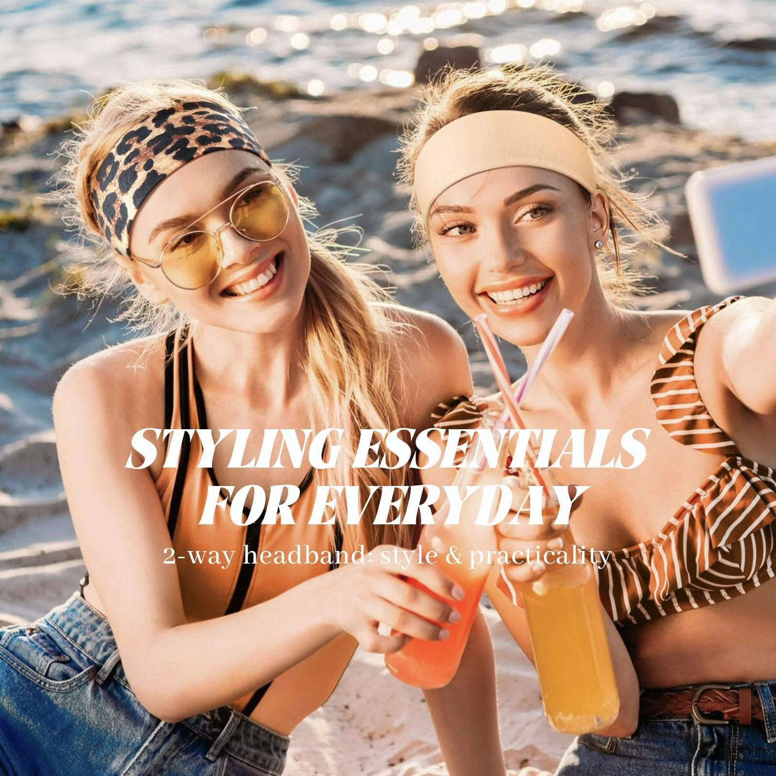 Спортивна Пов'язка на Голову Чорний, Набір з 6 штук, фото №2 Спортивна Пов'язка на Голову Чорний, Набір з 6 штук, фото №2