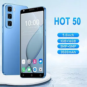 Міні-смартфон Hot50 5.0" HD 1GB RAM 16GB ROM Dual SIM Dual Camera Android 9.0 Blue synthetic.ua - Фото 1
