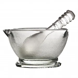 Ступка скляна Професійна кухонна та побутова для часнику з товкачем - Фото 1