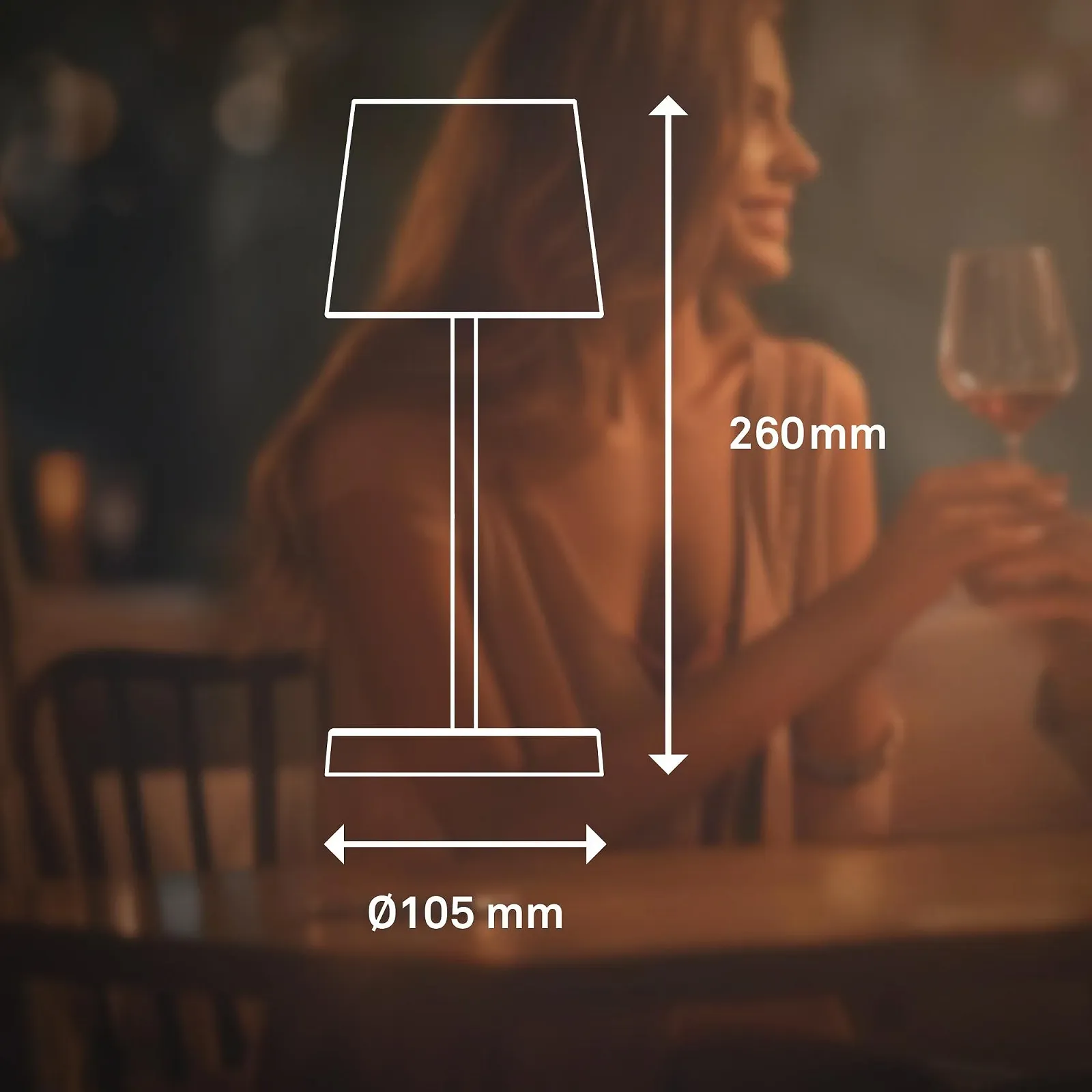 Настольная лампа BRILONER LED беспроводная сенсорная USB-C 10.5 x 26 см Черная, фото №8