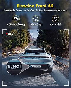 Відеореєстратор GKU 4K Dash Cam Car Front Rear, 5GHz WiFi GPS, Dual Dash Cam, 1.5 Inch IPS Mini Car Camera з картою SD 64GB, Parking Monitoring, Super Night Vision, WDR, 170 Wide Angle, G-Sensor, App Control, Max synthetic.ua - Фото 1