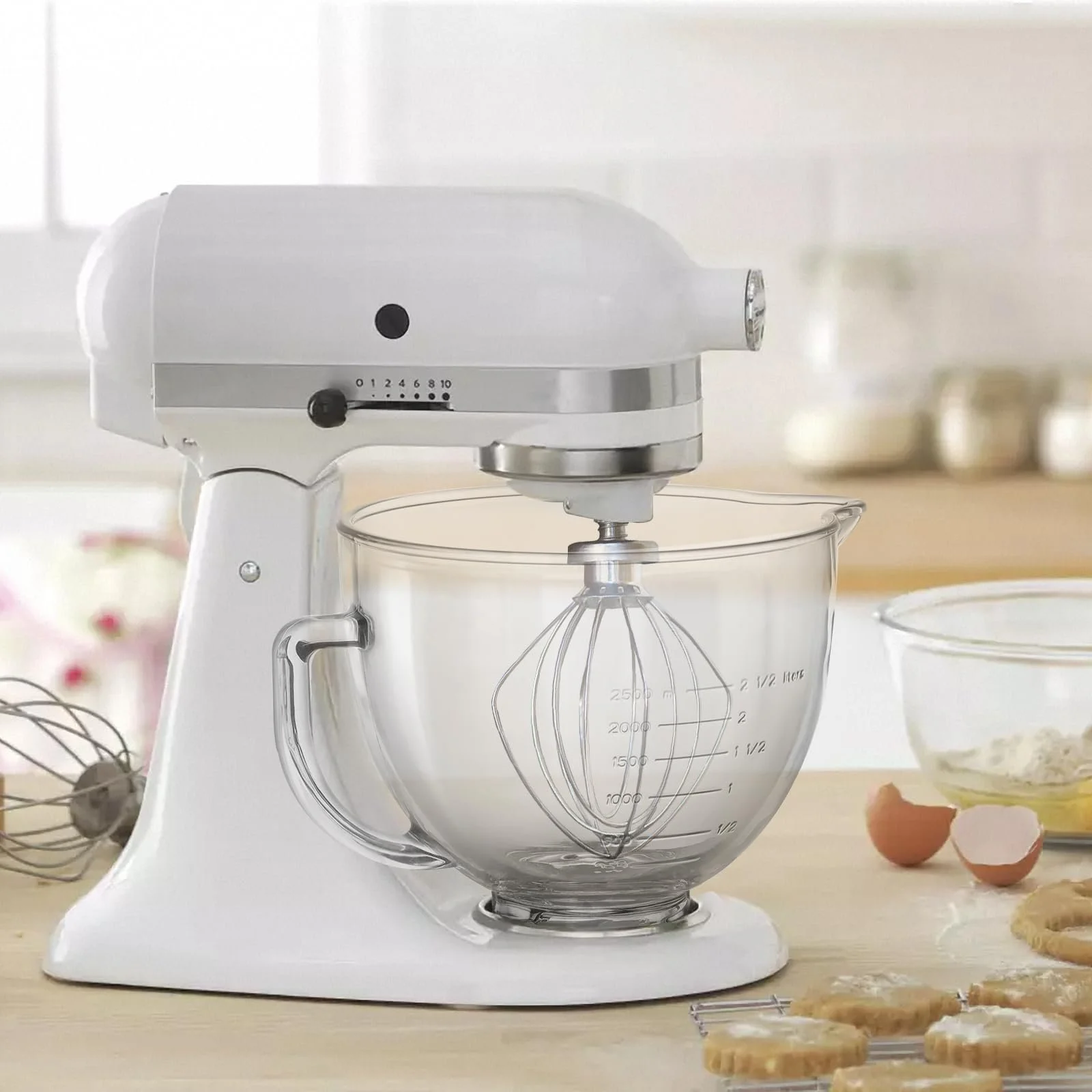 Миска для смешивания Skelang стеклянная, с ручкой и носиком, для миксеров KitchenAid 4.5 и 5 кварт с наклонной головкой, фото №7 Миска для смешивания Skelang стеклянная, с ручкой и носиком, для миксеров KitchenAid 4.5 и 5 кварт с наклонной головкой, фото №7