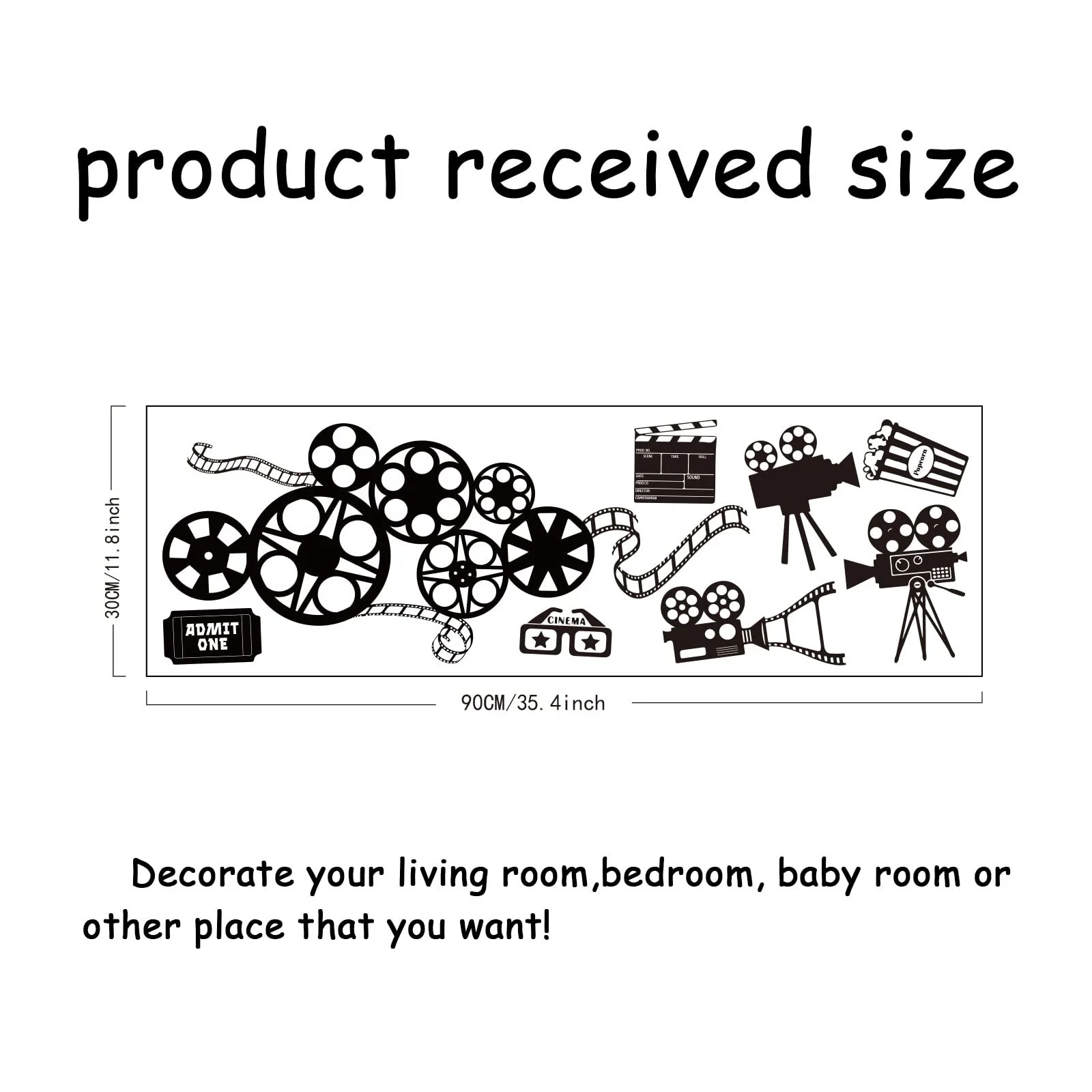 Наклейка на стіну SUPERDANT Film Roll Abstract Antique Cinema 30 x 90 см, фото №2