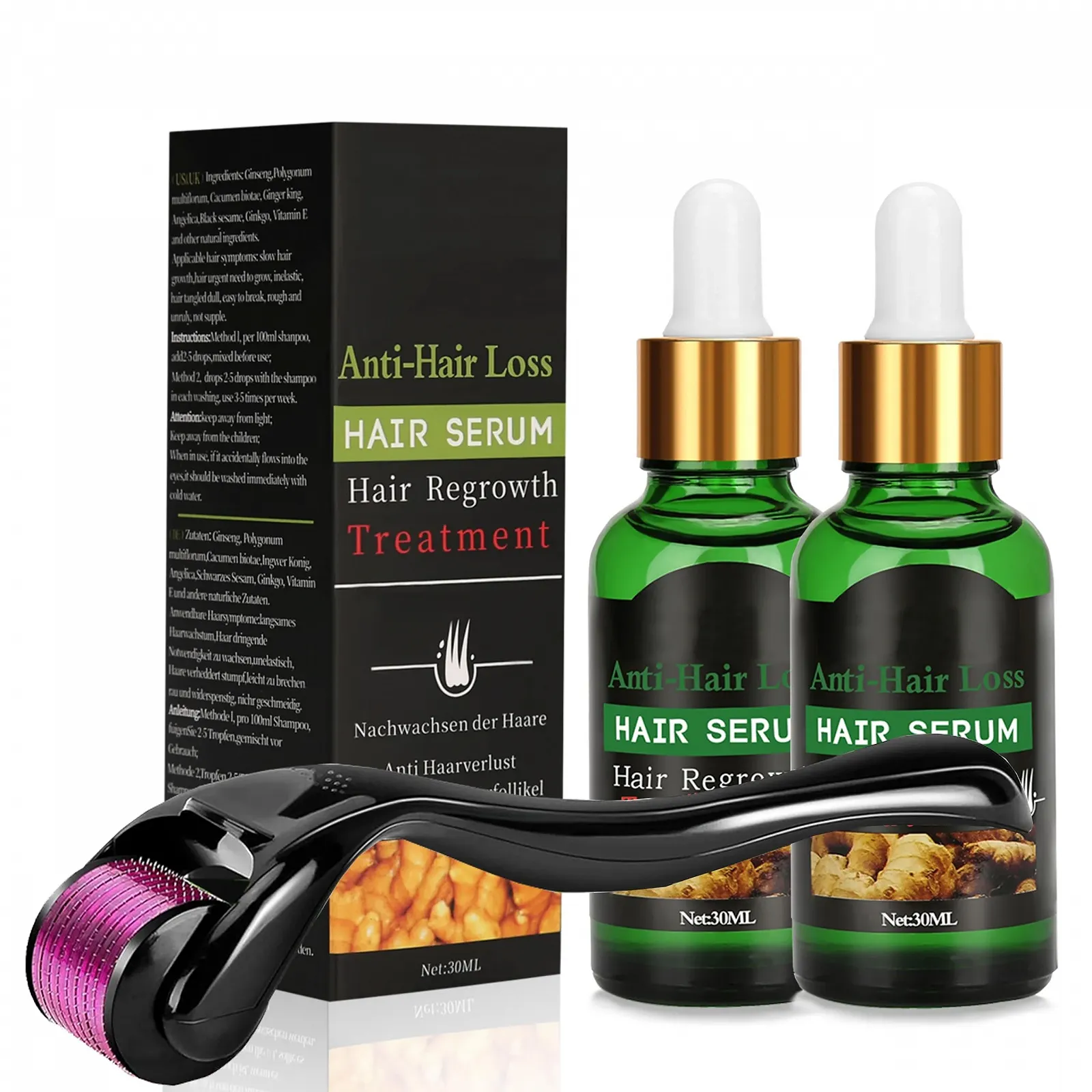 Мезоролер Youufangg з 2 наборами сироватки для росту волосся, проти випадіння волосся, фото №1 Мезоролер Youufangg з 2 наборами сироватки для росту волосся, проти випадіння волосся, фото №1