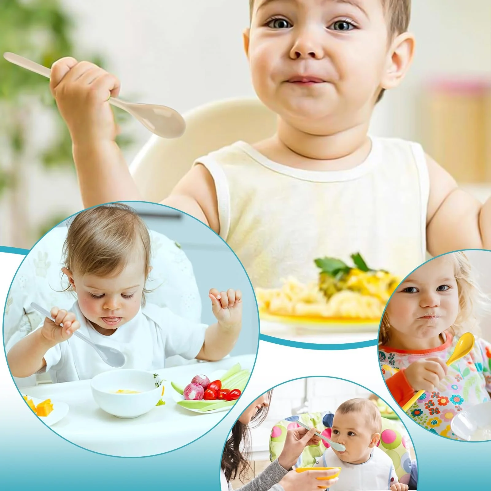 Ложки Пластиковые, Ложки для яиц, Ложки для варенья, Porcelain Animated Plastic, для кофе, напитков, яиц, мороженого, многоразовые, набор 5 шт, фото №7