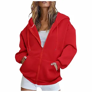 Женская спортивная куртка на молнии с длинными рукавами - Фото 1