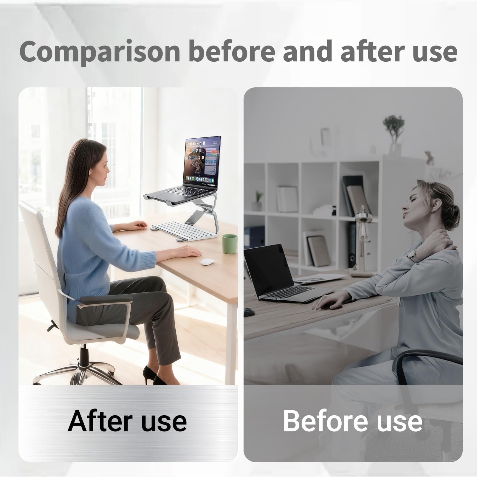 Подставка для ноутбука Premium Aluminium Регулируемая по высоте для 14-17.3 дюймовых ноутбуков Серебристая, фото №5