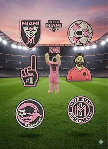 Джибитсы Месси Lionel Messi футбол football Miami Майами 7 шт аксессуары крокс украшение Dz_72_2 - Фото 1