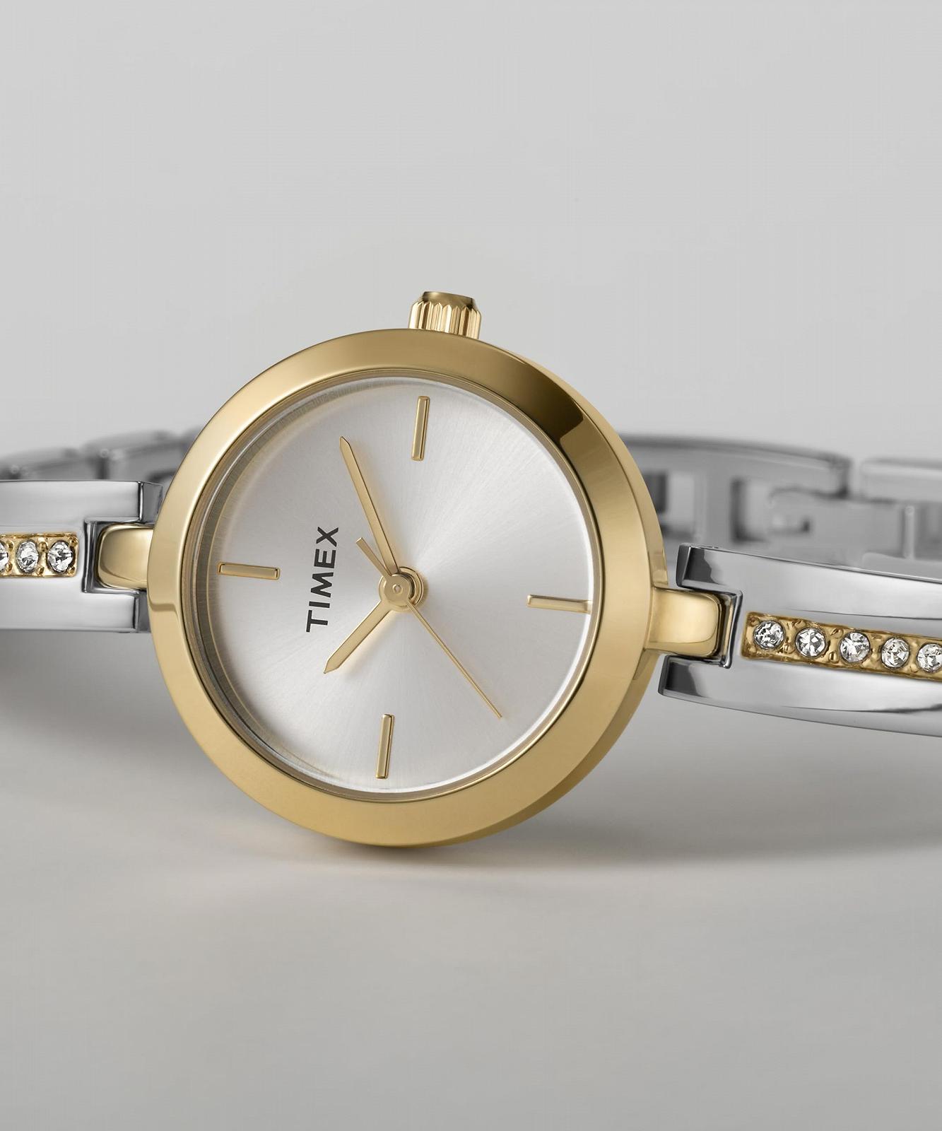 Женские часы Timex Main Street 25 мм Two Tone ремешок из сплава серебряный циферблат золотой корпус TW2W96200, фото №6