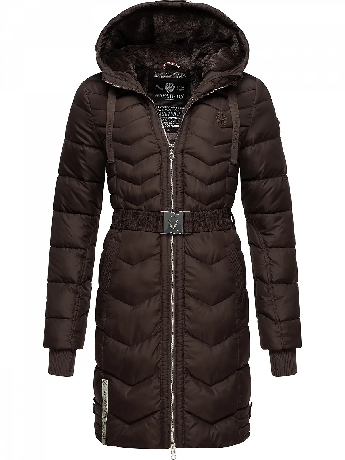 Пальто Navahoo Зимняя стеганая куртка с поясом на талии Цикламен, фото №4 Пальто Navahoo Зимняя стеганая куртка с поясом на талии Цикламен, фото №4