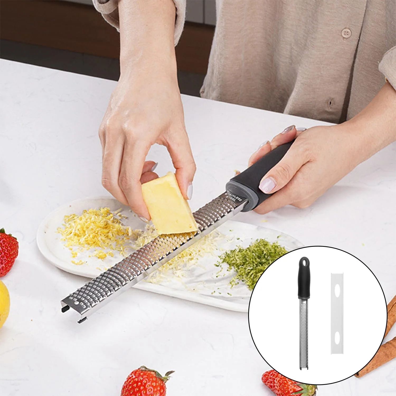 Набор терок 2 шт., нержавеющая сталь., фото №4