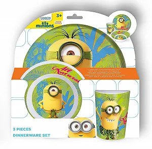 Набор для завтрака для девочек Minions Despicable Me, 3 предмета, фиолетовый, зеленый synthetic.ua - Фото 1