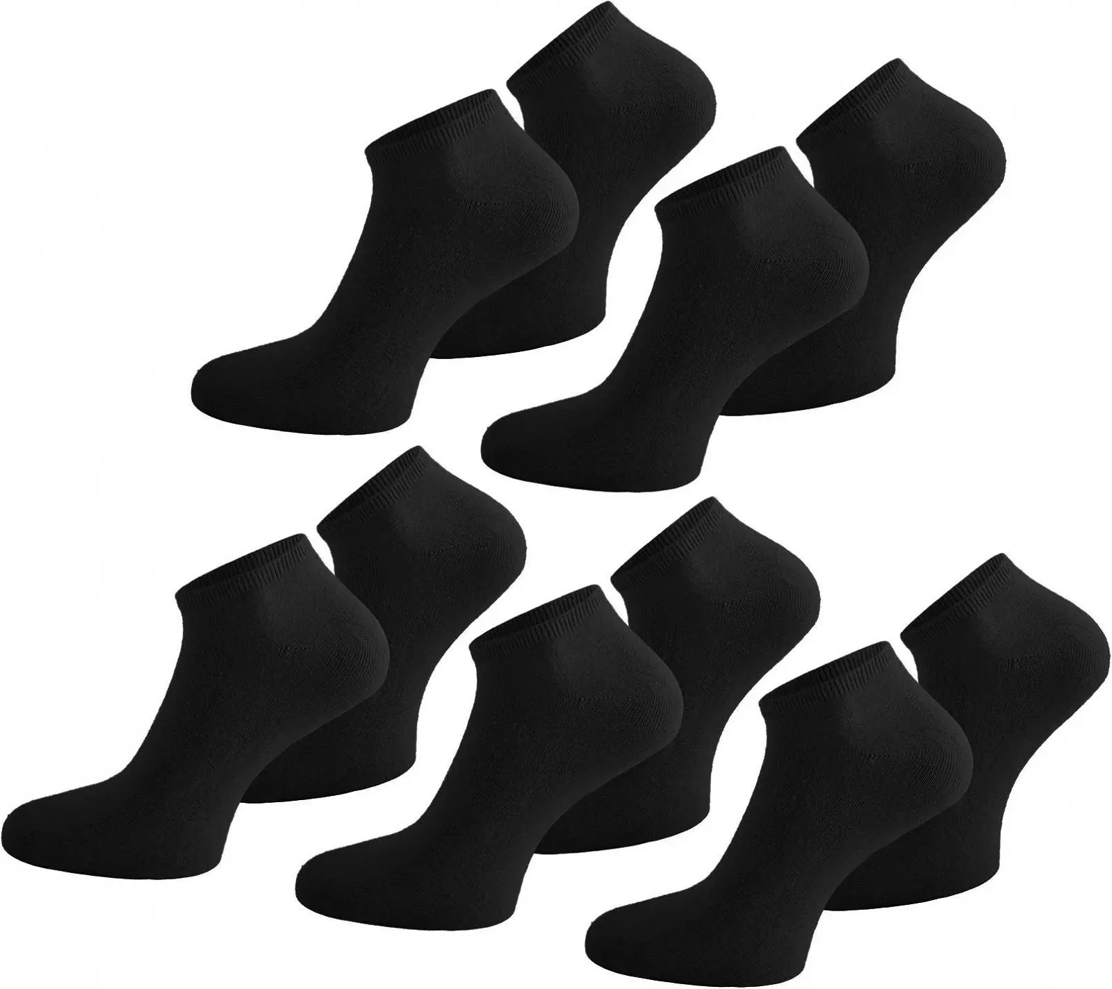 Носки Хлопковые Спортивные Повседневные Низкие Черный, 10 пар, фото №1