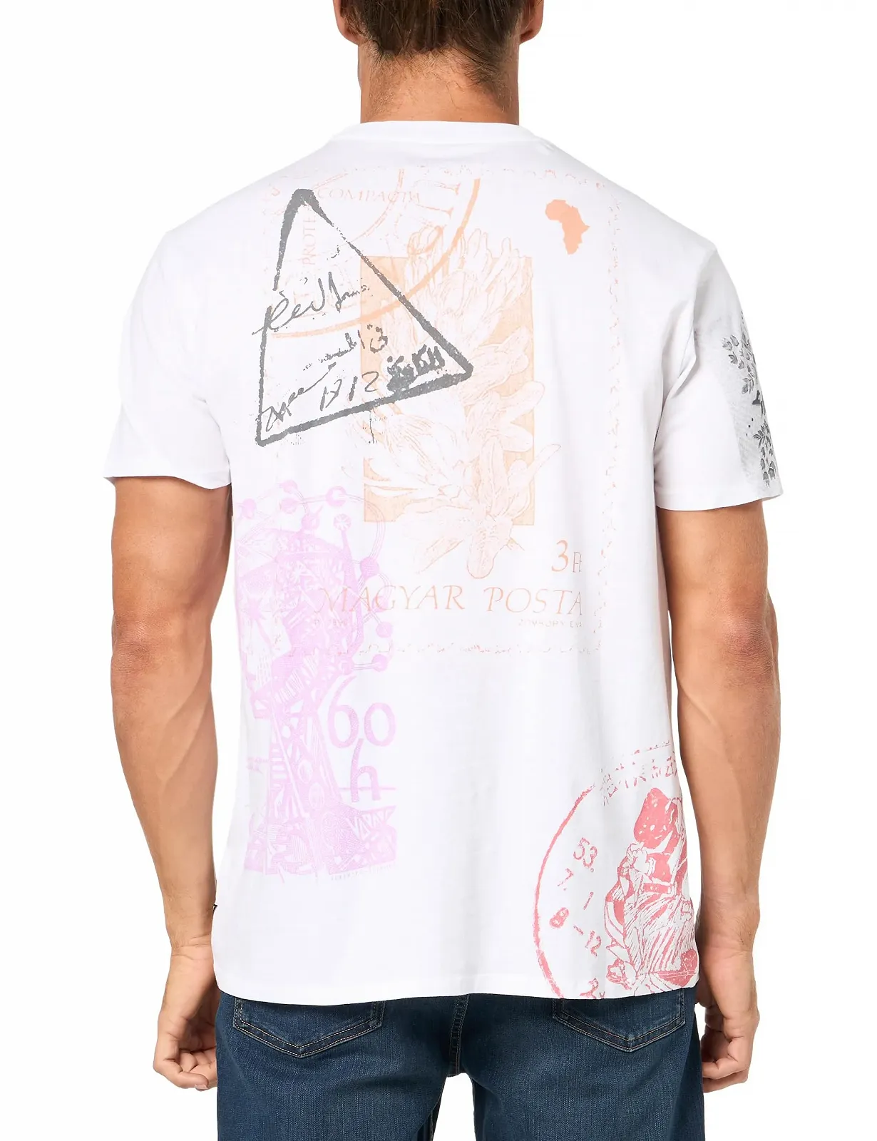 Футболка з короткими рукавами GUESS Faded Stamp M4GI50K9RM1, біла, великий розмір, фото №2