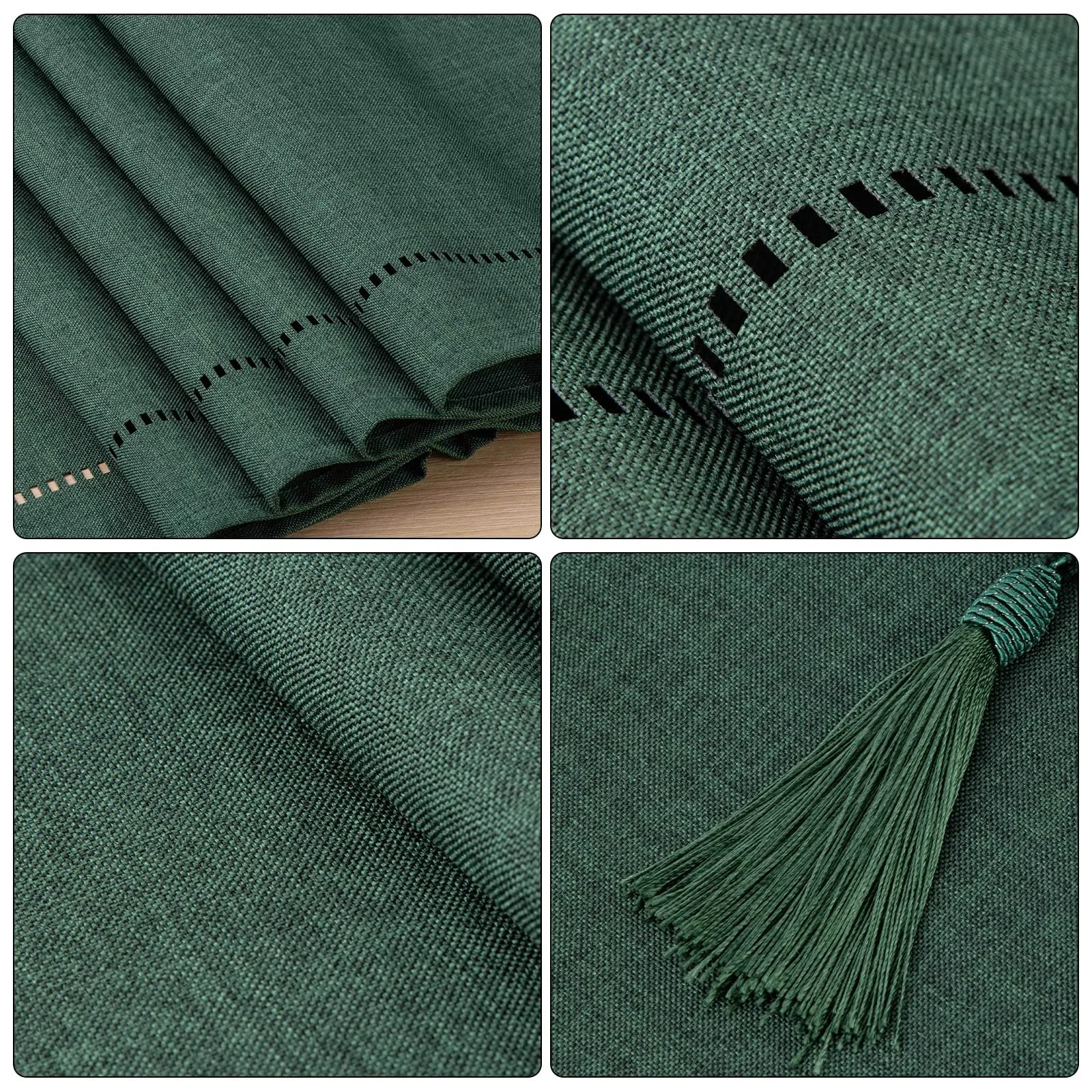 Ранер для столу Linen однотонний сучасний 32 x 180 см Темно-зелений, фото №4 Ранер для столу Linen однотонний сучасний 32 x 180 см Темно-зелений, фото №4