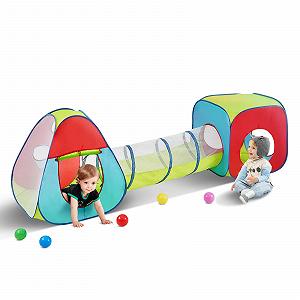 Игровая палатка с туннелем VEVOR 3 в 1, красно-желто-синий - Фото 1