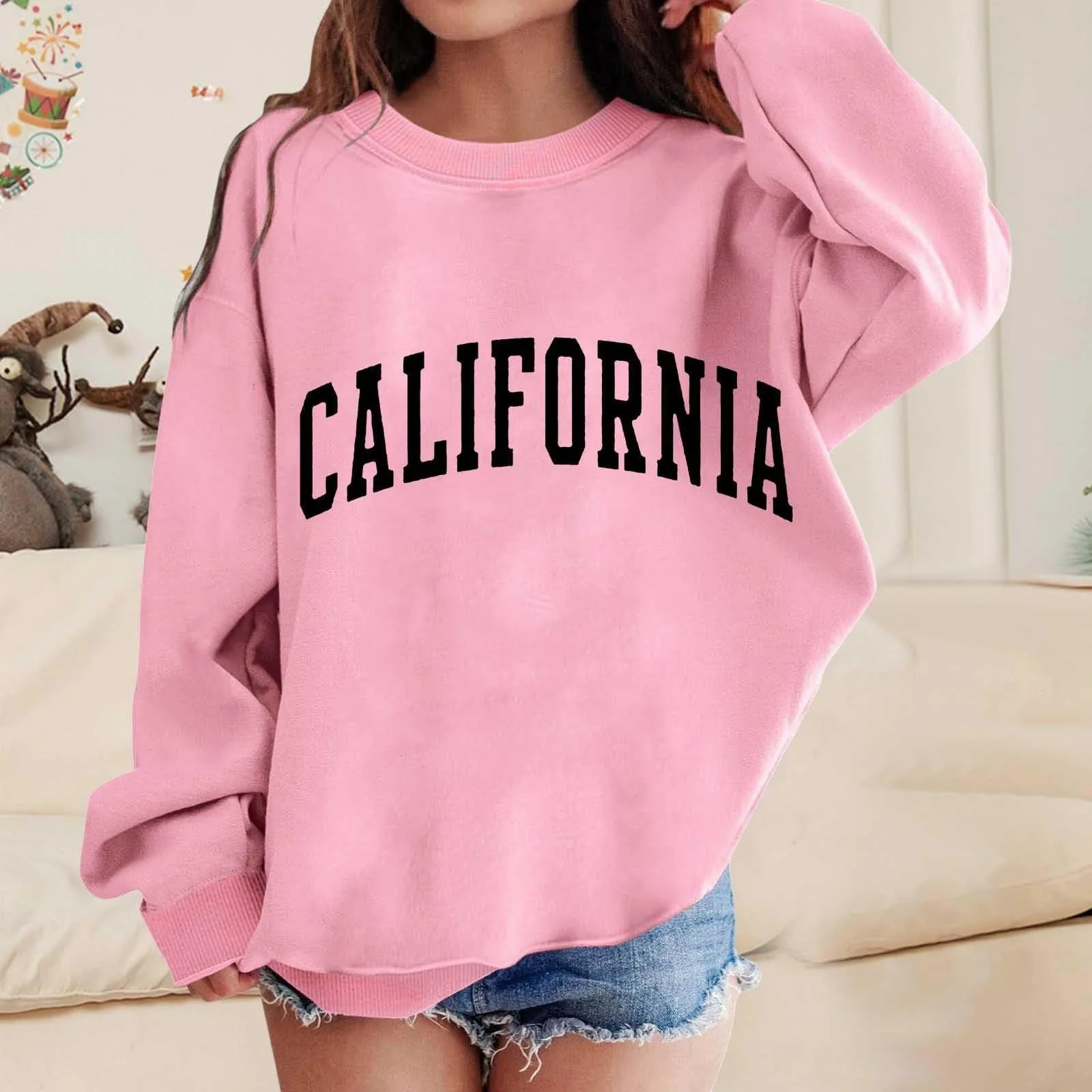 Світшот Generisch Різдвяний дитячий для дівчат, повсякденний, модний, фото №3