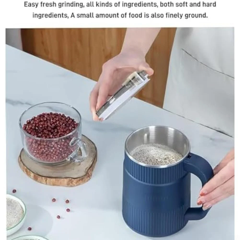 Автоматична електрична кавомолка для кави, спецій, горіхів та зерен з прозорою кришкою та регульованим помелом для рівномірних результатів Білий, фото №8