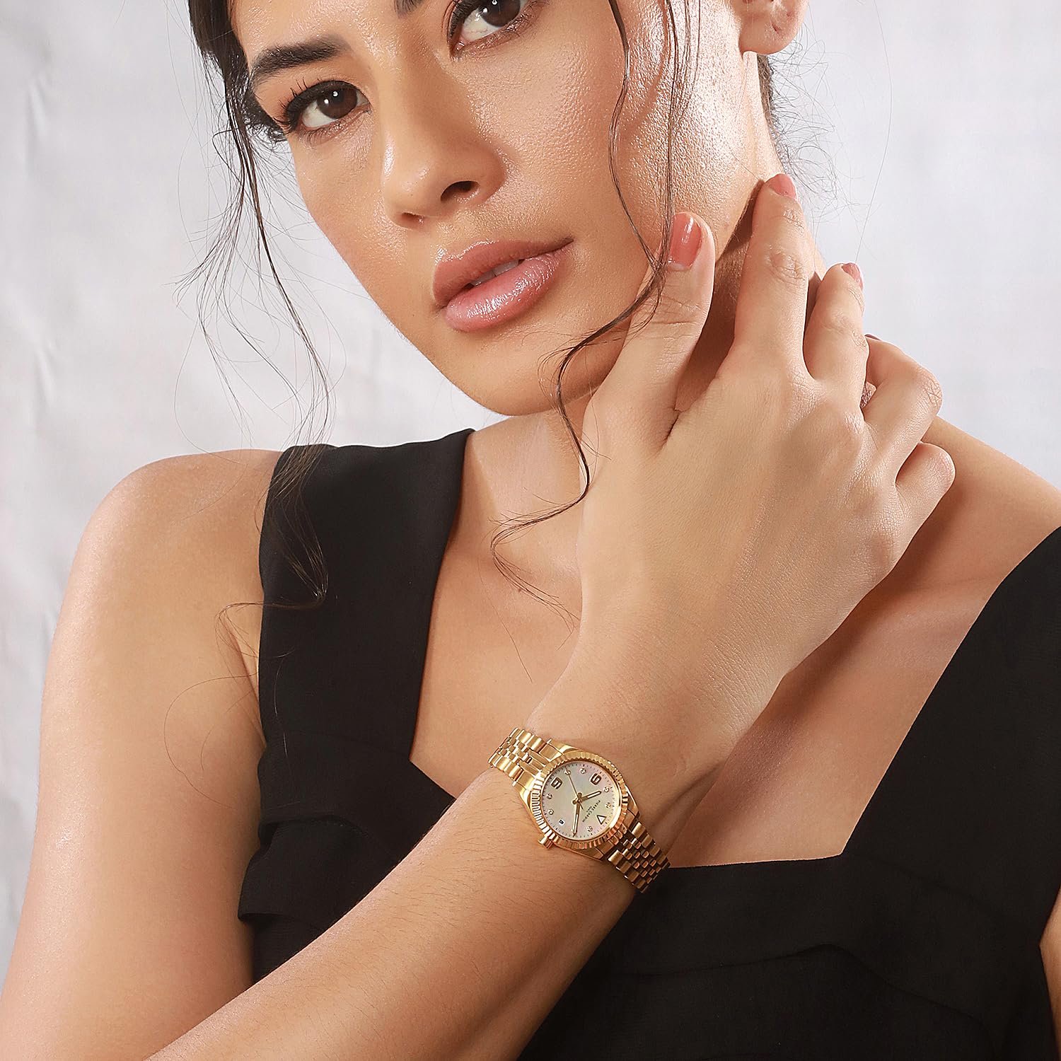 Женские часы Pierre Cardin Opéra Timbre CF.1012.MG MOP, золото / белый, разноцветный, браслет, фото №4