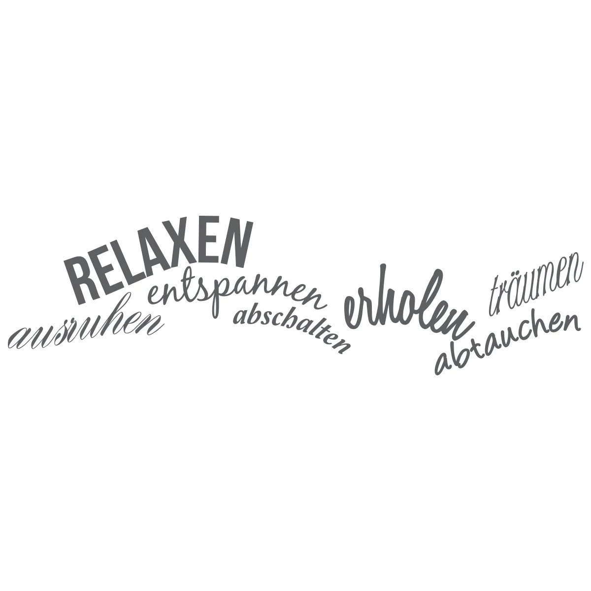 Наклейка на стену Wall Tattoo Relax, Relax, Switch Off, Dive, Rest, Recover, Dream 130 x 35 см, Темно-серый, фото №3
