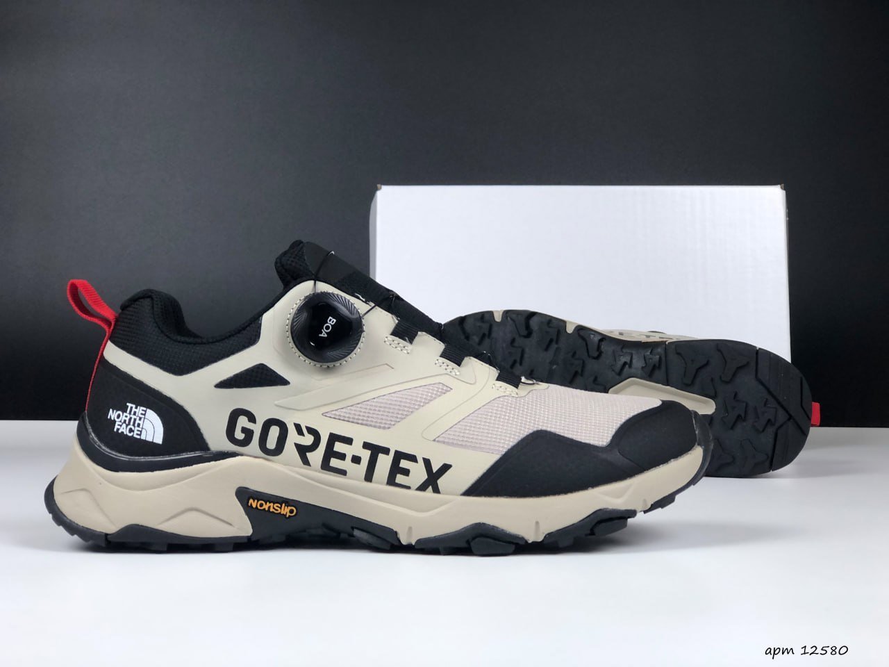 Чоловічі кросівки The North Face Shimano Boa Gore-Tex бежеві з чорним термо осінь зима, фото №4