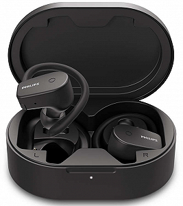 Беспроводные наушники Philips TAA5202 / Bluetooth 5.1 / Влагозащита IPX7 / Быстрая зарядка / До 20 часов работы от кейса / Черные - Фото 1