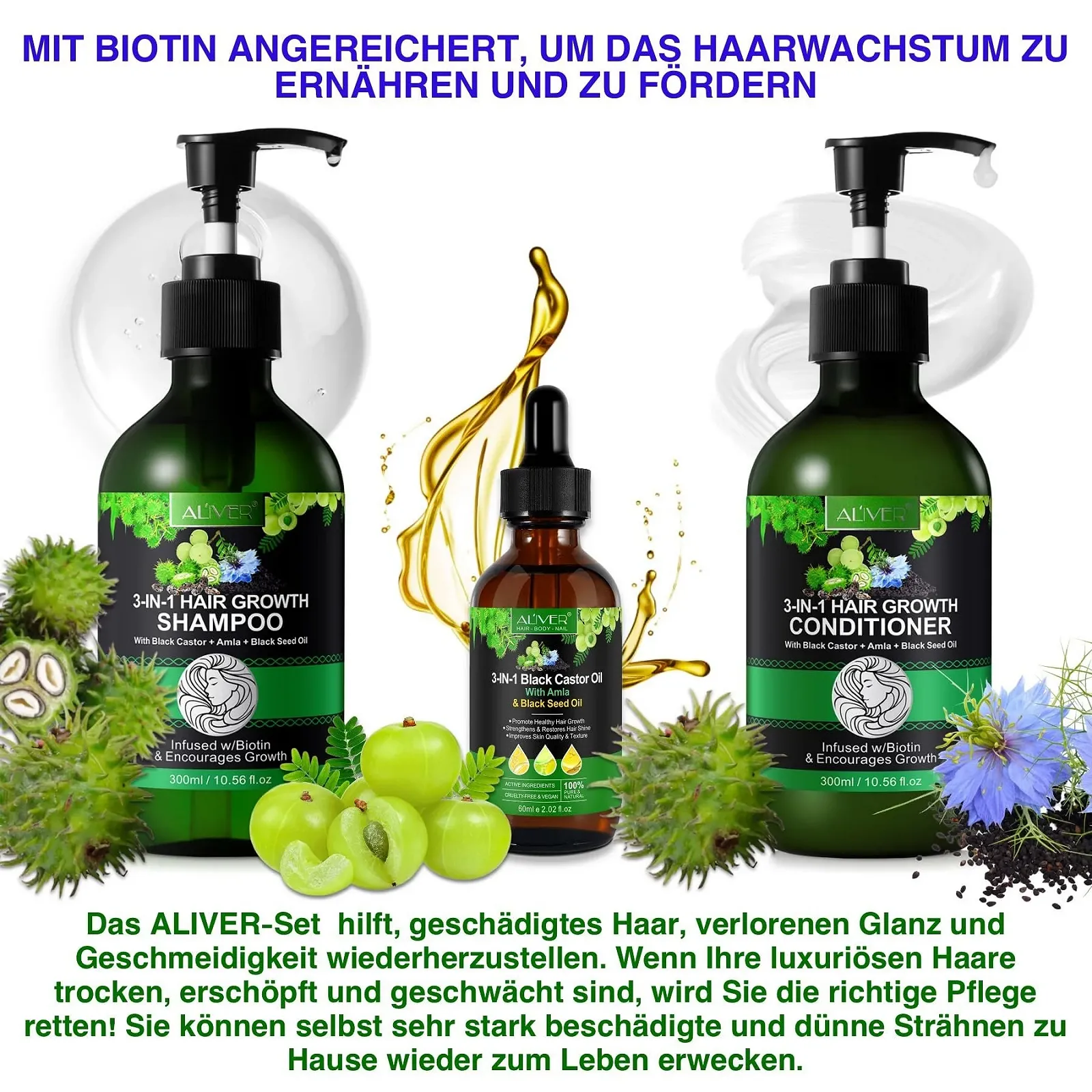 Набір для росту волосся 3-в-1 P-Beauty Кондиціонер, Шампунь, Олія Для всіх типів волосся, фото №9