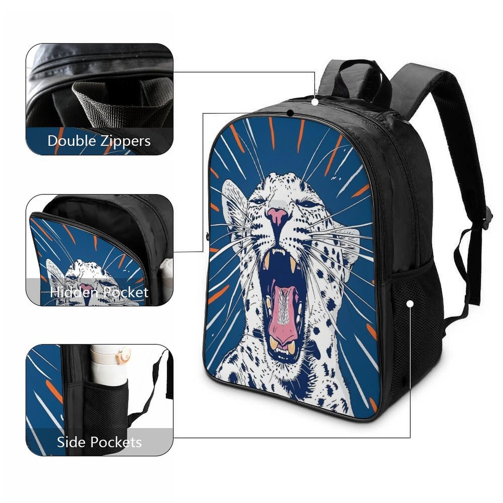 Рюкзак шкільний DPEOANEBN Leopard Style-5, 40 x 28 x 16 см, фото №3