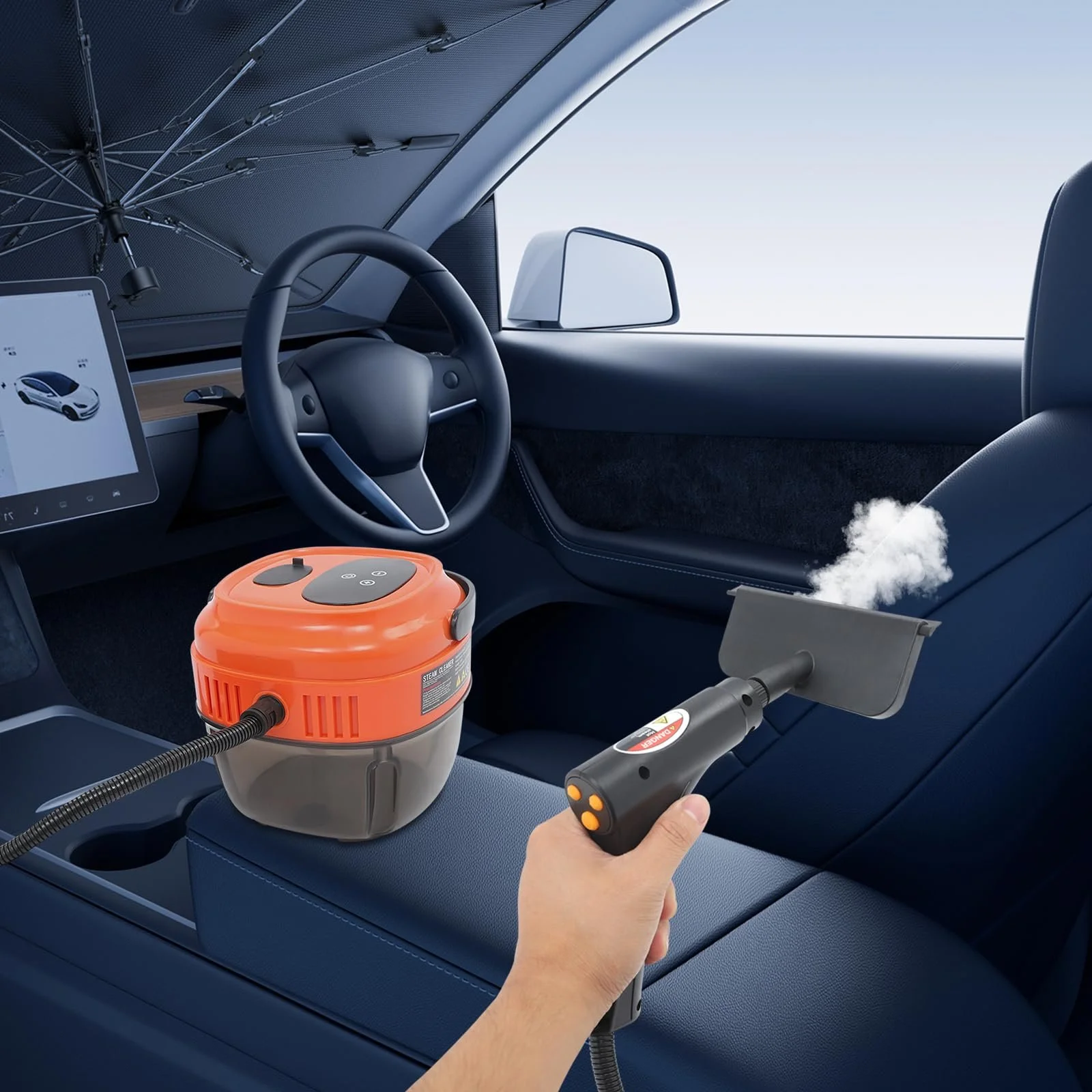 Пароочисник професійний 1500 Вт 105 °C 3 бар 1.7 л 6 рівнів регулювання портативний, фото №6