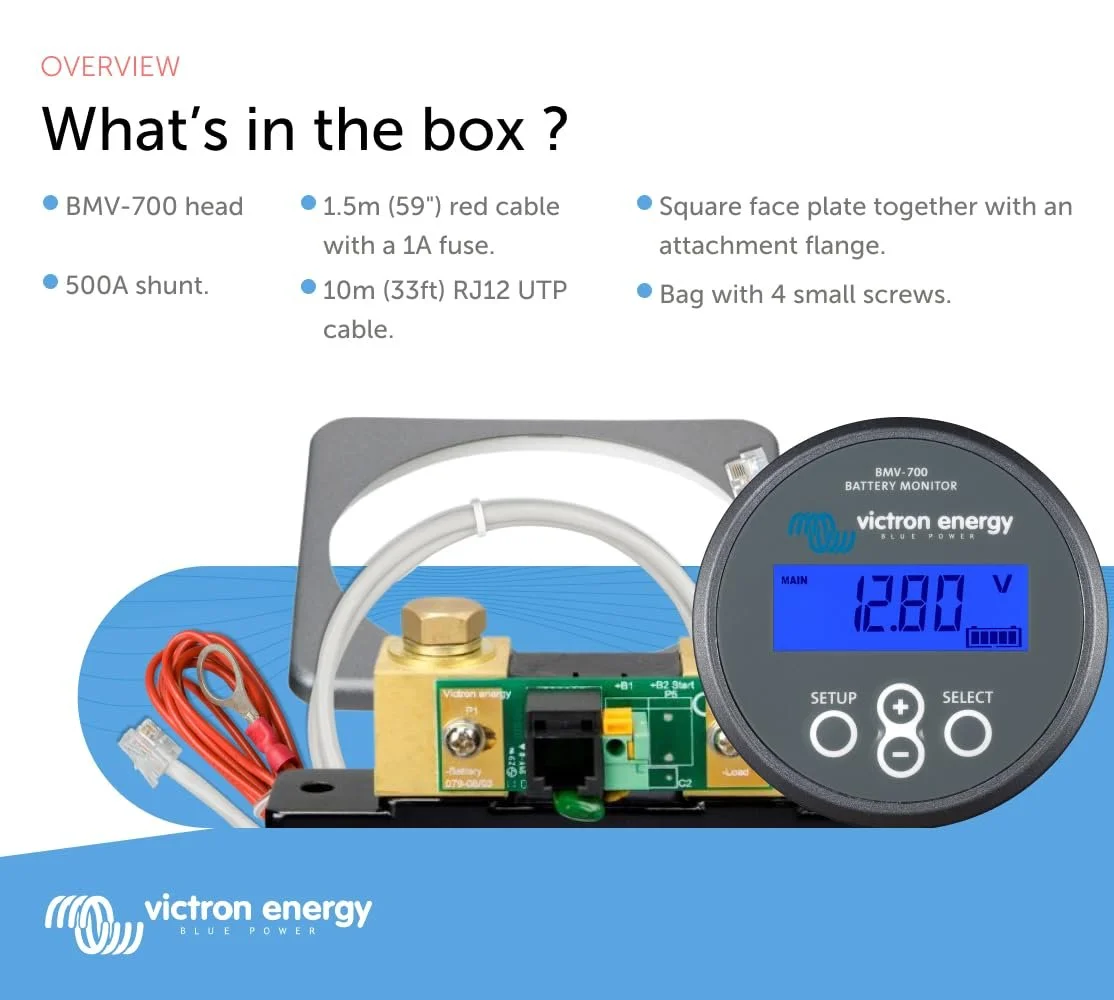 Монітор акумулятора Victron Energy BMV-700 з шунтом та дисплеєм Сірий, фото №3 Монітор акумулятора Victron Energy BMV-700 з шунтом та дисплеєм Сірий, фото №3