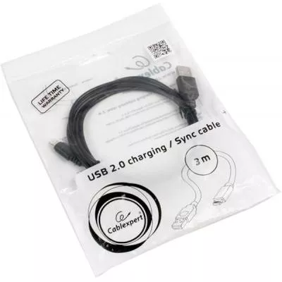 Дата кабель USB 2.0 AM to Micro 5P 3.0m Cablexpert (CCP-mUSB2-AMBM-10), фото №4