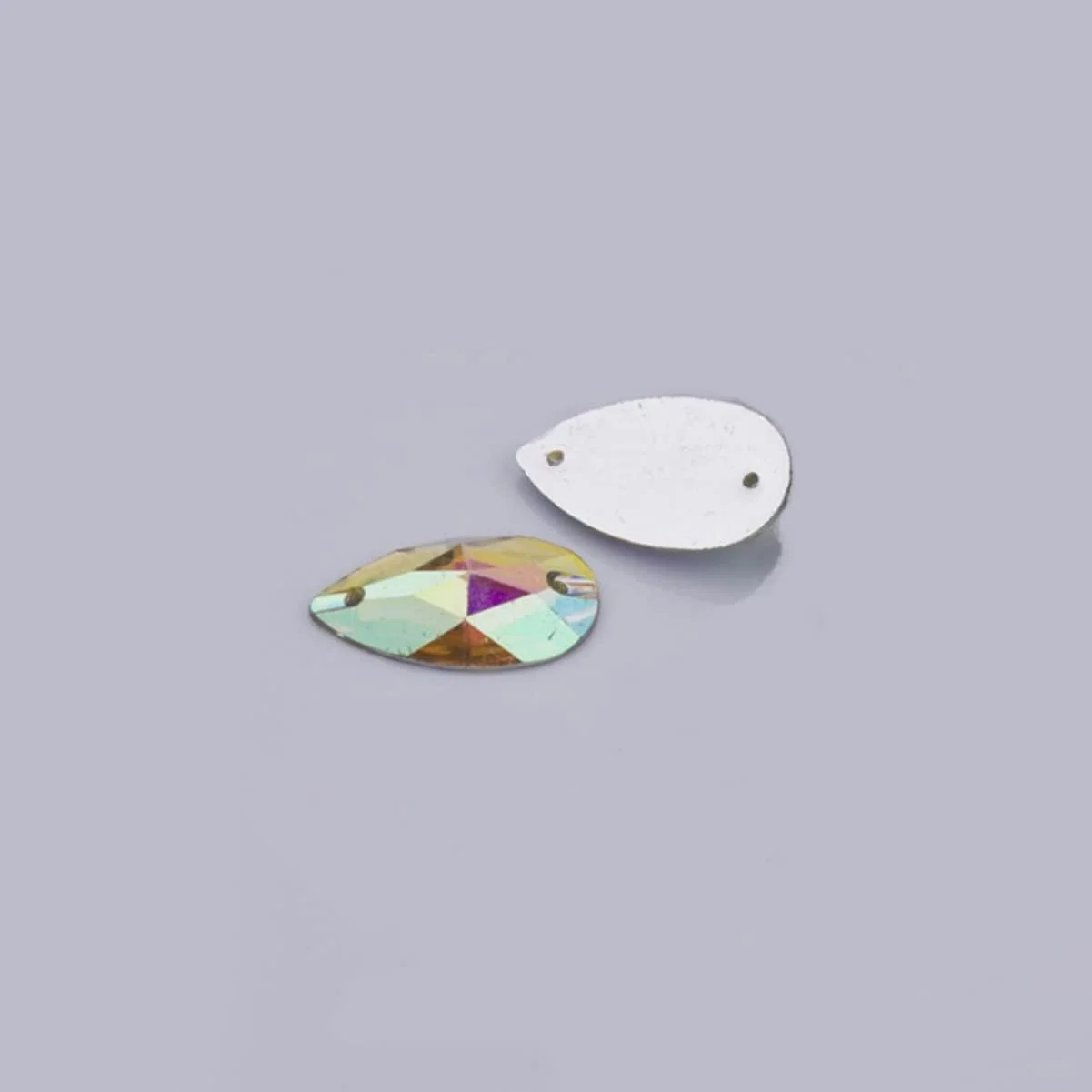 Стрази FRCOLOR Форма водоспаду 150 шт., смола, плоска задня частина, колір AB, фото №2