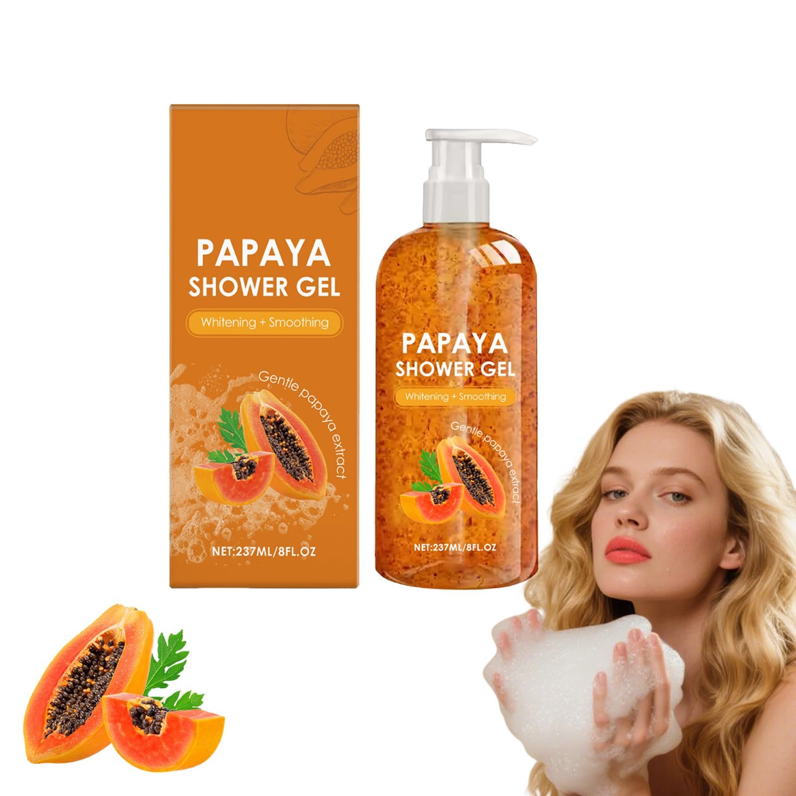 Гель для душу Papaya Ексфоліюючий, з вітаміном E, освітлюючий, 1 шт, фото №1