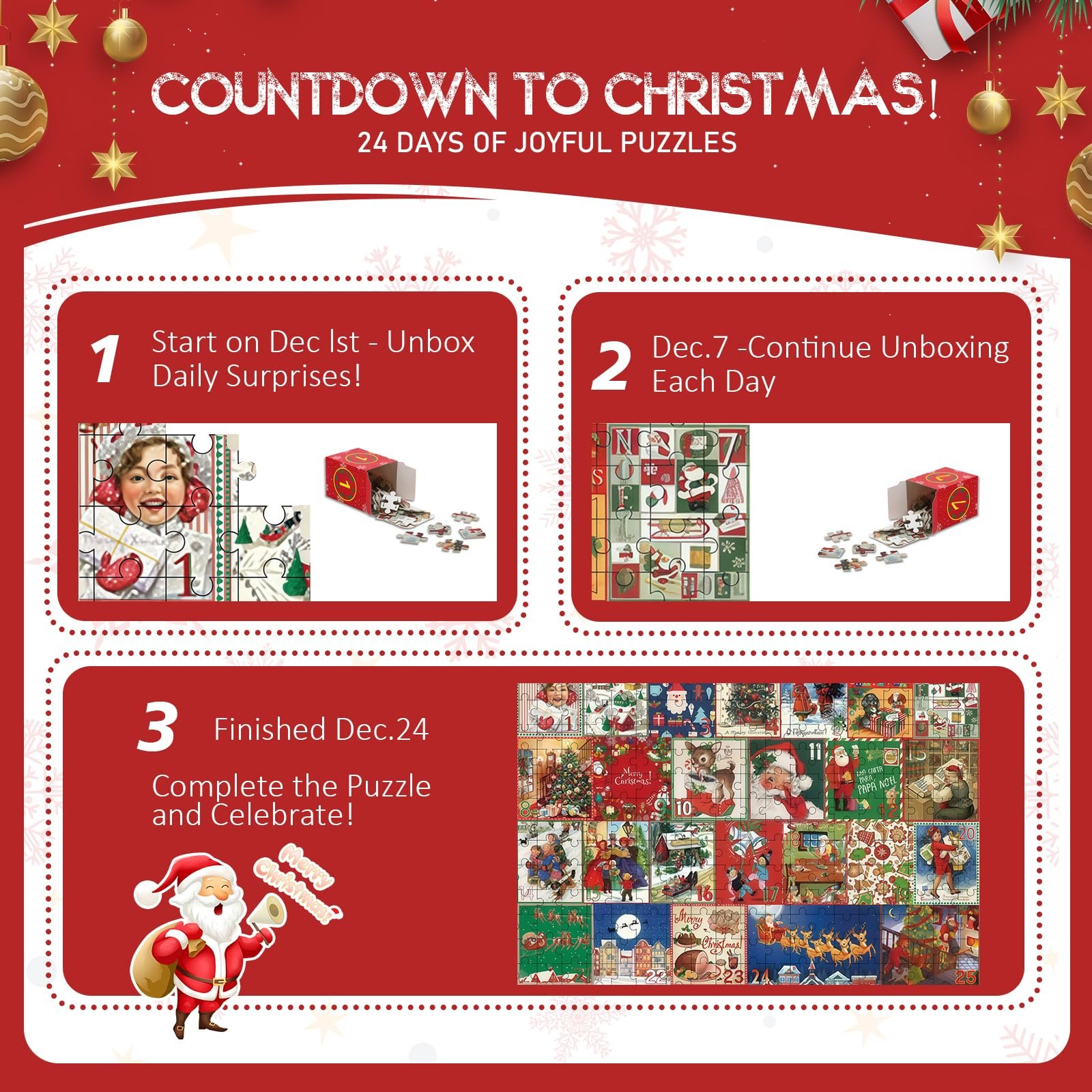 Пазл ChaneeHann Рождественский 25 тем 1000 деталей 68 x 48 см, фото №4