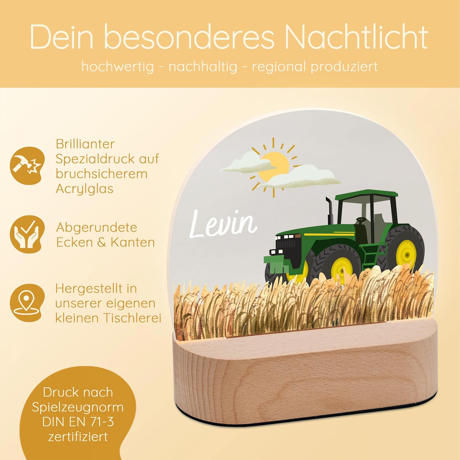 Настільна лампа Bärenfreunde® Персоналізована нічна дитяча Світильник для немовлят Трактор зелений, фото №4 Настільна лампа Bärenfreunde® Персоналізована нічна дитяча Світильник для немовлят Трактор зелений, фото №4