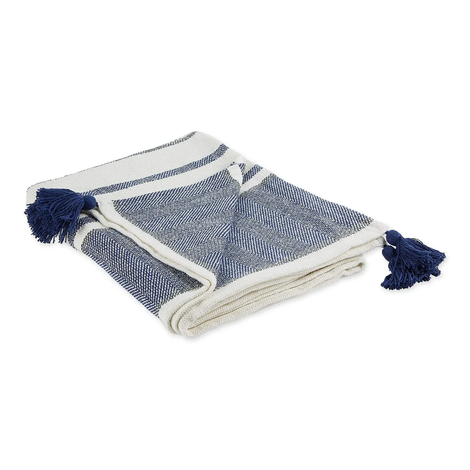 Покривало DII Traditional Chevron Stripe, синій, 127 x 152 см, фото №1