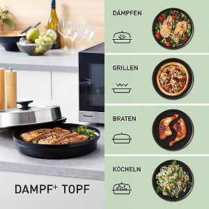 Мікрохвильова піч із грилем Panasonic NN-GD39QSEPG Steam+ Pot 29L 1000W Silver & Stainless Steel synthetic.ua - Фото 1