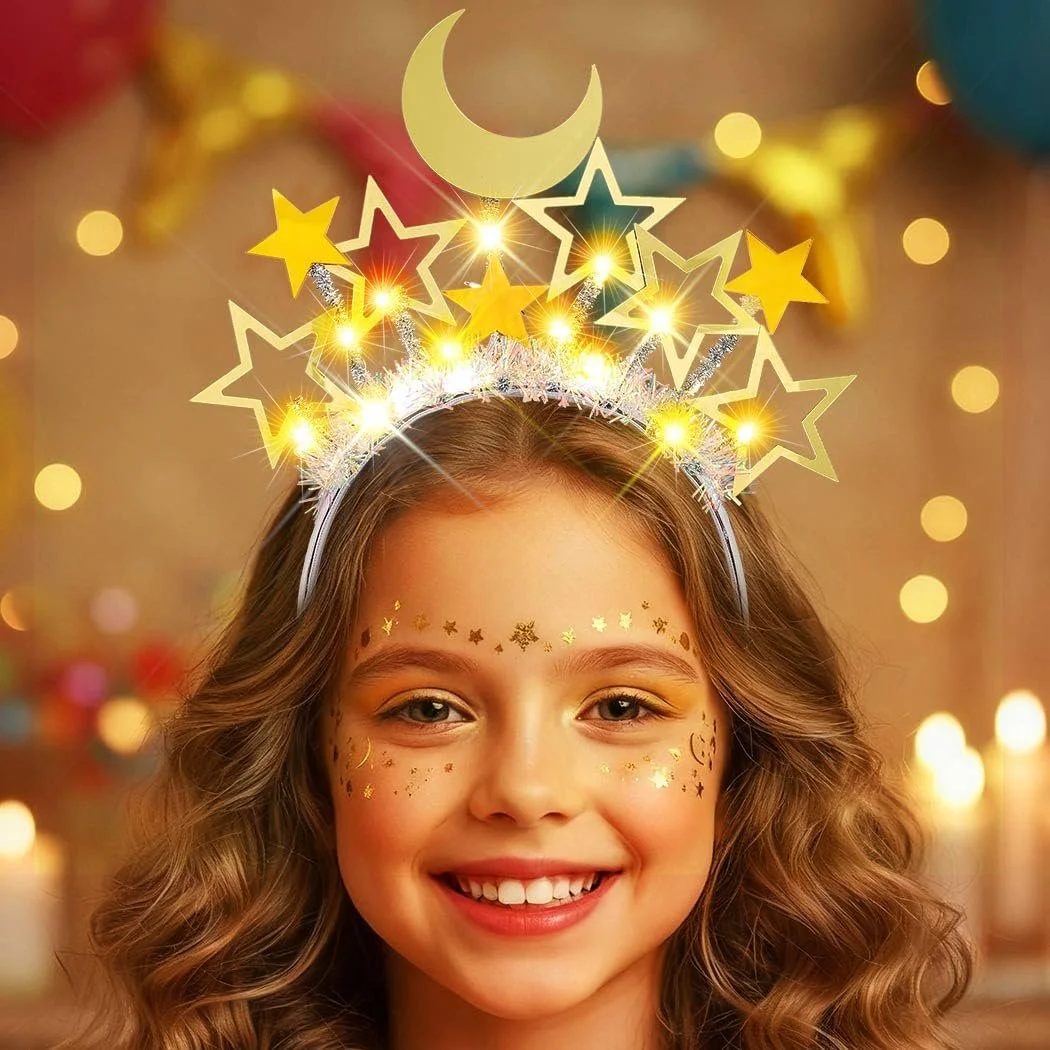 Обруч для волосся зі світлодіодною короною Zoestar Star Moon, фото №5