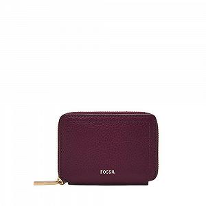 Картхолдер Fossil Logan Zip Around, Фиолетовый, повседневный - Фото 1