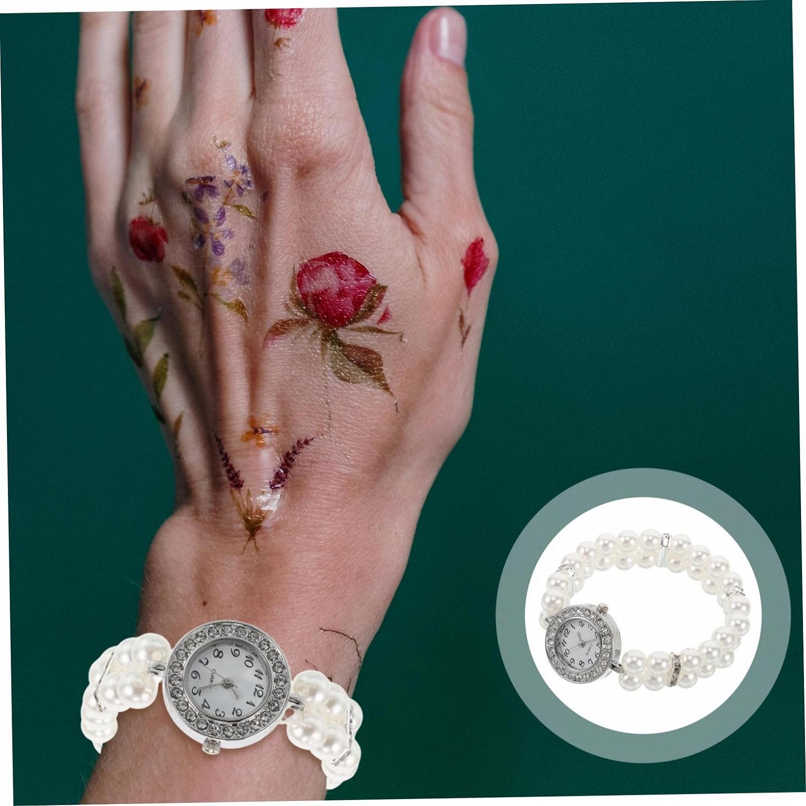 Ювелирные часы-браслет с жемчугом PartyKindom Винтажные часы Золотые часы Reginald Bling Watch Minnowxy, Белый, фото №7 Ювелирные часы-браслет с жемчугом PartyKindom Винтажные часы Золотые часы Reginald Bling Watch Minnowxy, Белый, фото №7