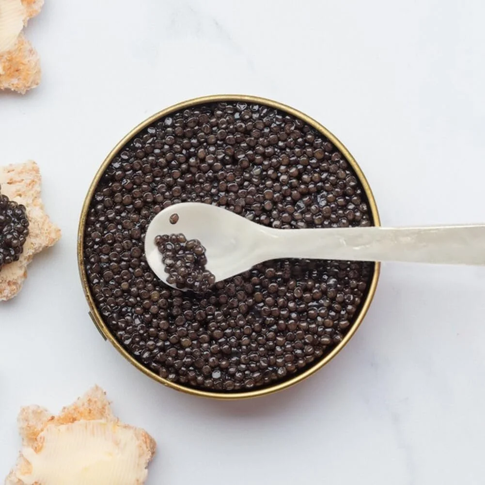 Перламутровая ложка для икры, набор 2 шт, ручной работы, фото №9