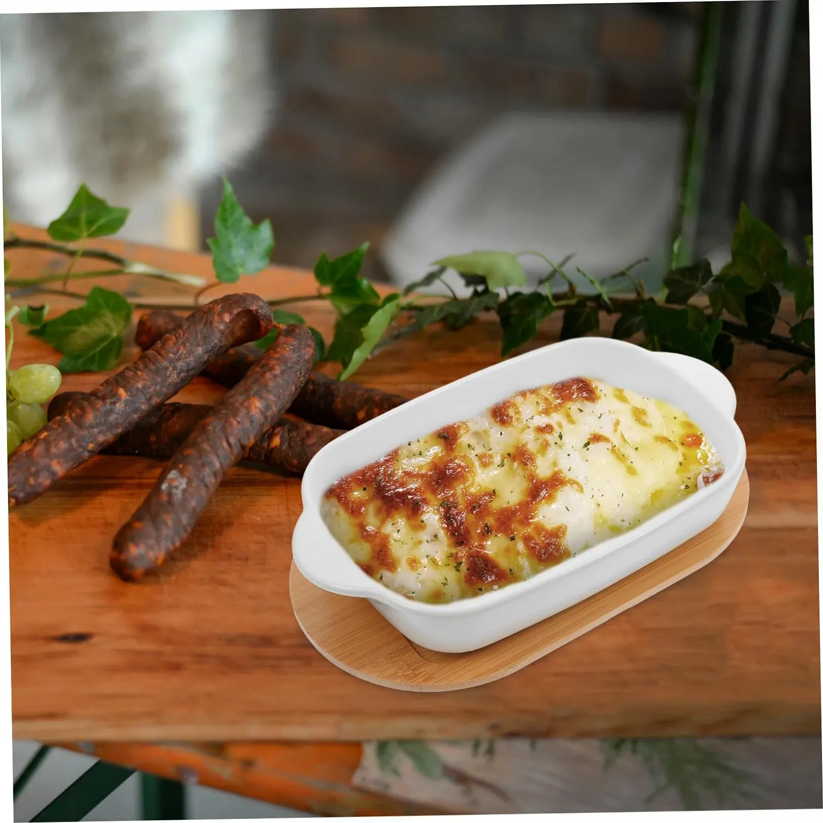 Форма для запекания INOOMP прямоугольная керамическая с ручками, фото №3