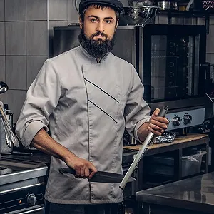 Мусат для заточування ножів Auktion керамічний ергономічний для кухні synthetic.ua - Фото 1