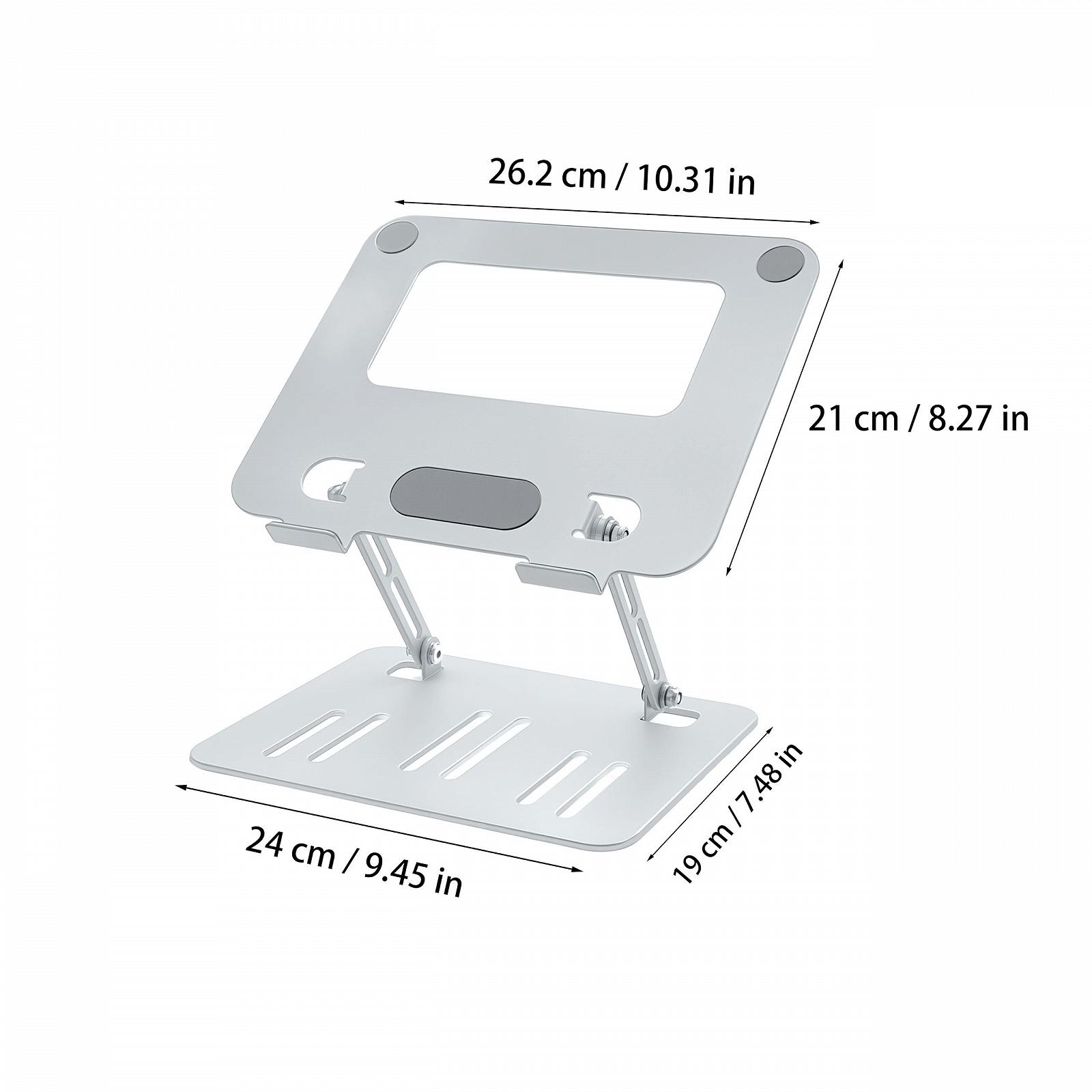 Подставка для ноутбука Металлическое основание до 15 дюймов Серебристо-серый, фото №3