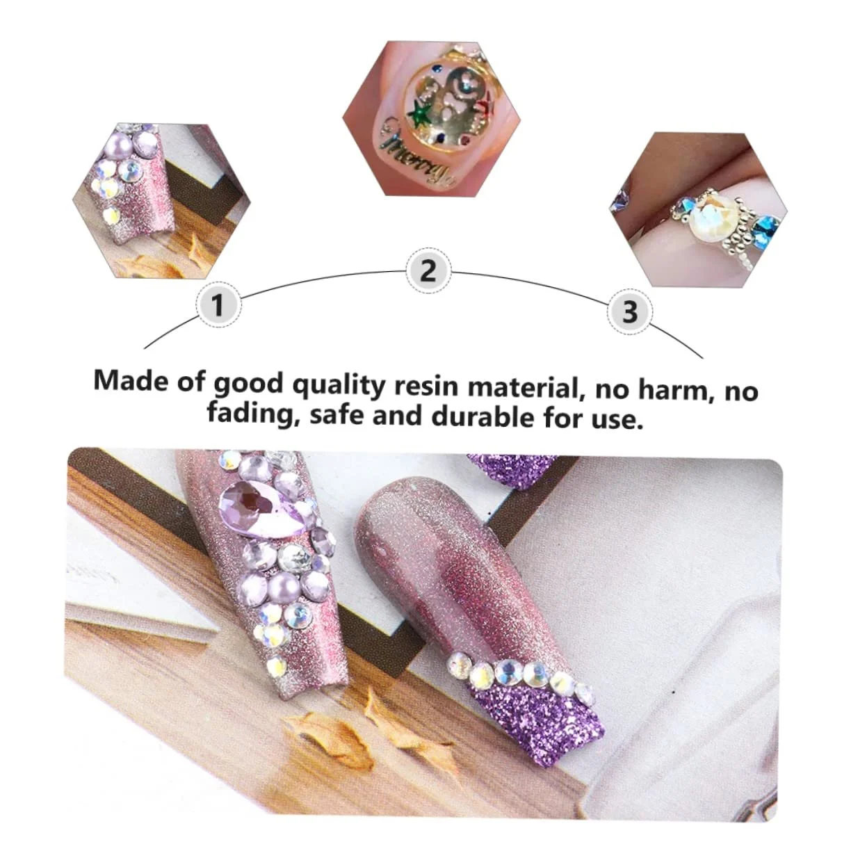 Стразы для ногтей FRCOLOR, набор, фото №7