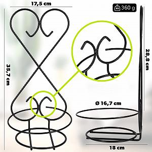 Тримач для квіткового горщика KADAX Настінний сталевий Чорний (Серце) synthetic.ua - Фото 1