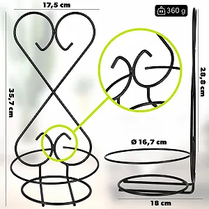 Держатель для цветочного горшка KADAX Настенный стальной Черный (Сердце) synthetic.ua - Фото 1